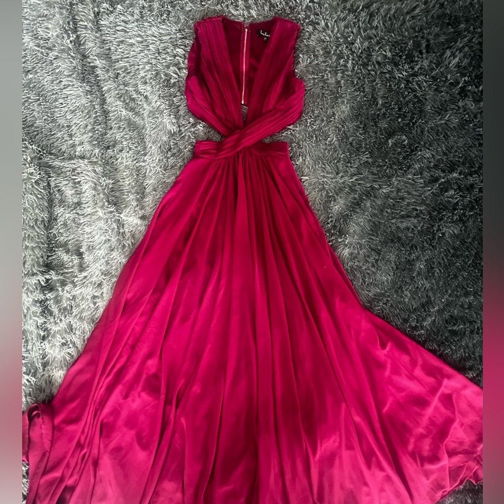 Lulus - Vivid Imagination Cutout Maxi Dress, Size XS, Magenta